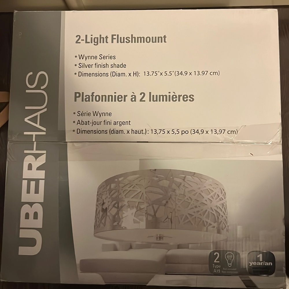 Uberhaus 2-Light Flushmount Wynne Series